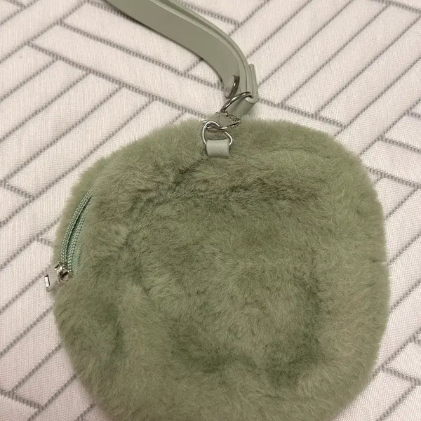 [BUNJANG] Mint Furry Round Pouch / [새상품] 민트 털 동그라미 파우치
