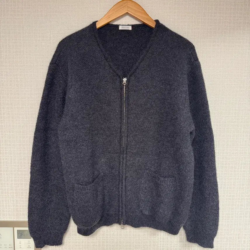 [BUNJANG] Woodby Kid Mohair Zip Cardigan Charcoal Navy / 우드비 kid mohair zip cardigan 차콜네이비