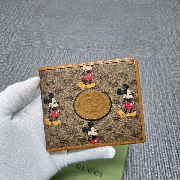 [BUNJANG] Gucci x Disney Mickey Mouse GG Supreme Bifold Wallet / [특가][정품] 구찌 미키마우스 반지갑