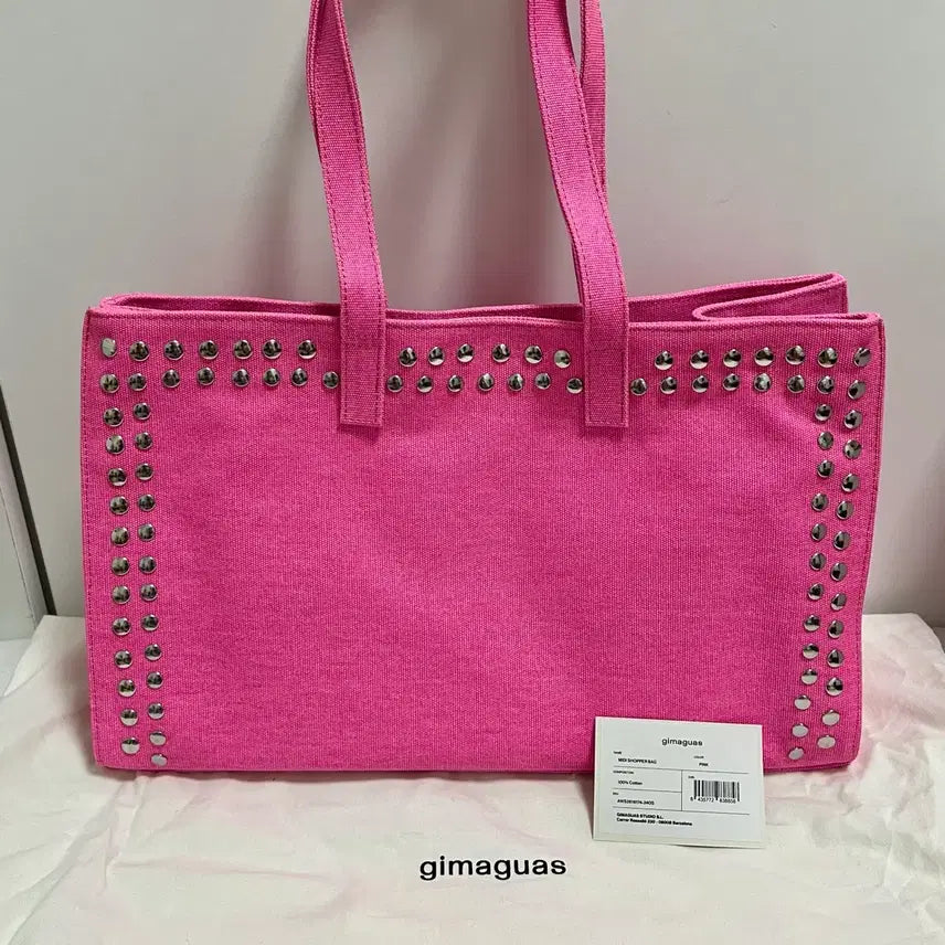 [BUNJANG] Gimaguas Midi Shopper Studded Shoulder Bag - Pink / (새상품) 기마구아스 Midi Shopper 스터드 미디 쇼퍼백/핑크