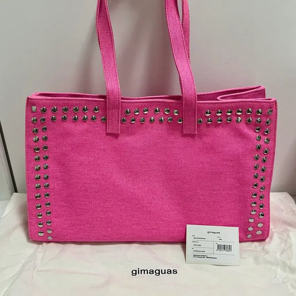 [BUNJANG] Gimaguas Midi Shopper Studded Shoulder Bag - Pink / (새상품) 기마구아스 Midi Shopper 스터드 미디 쇼퍼백/핑크