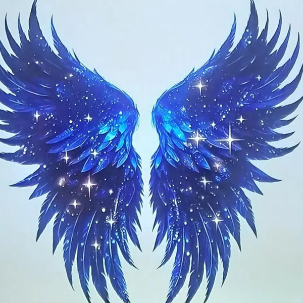 [BUNJANG] Blue Twinkling Angel Wing Sticker Set (4 Sheets) / 파란 깜박이는천사날개 스티커(4장)