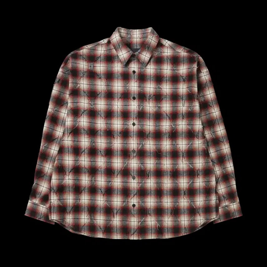 [BUNJANG] Juun.J 25SS Argyle Shirt Red Size 52 / 준지 25ss 아가일 셔츠 레드 52사이즈