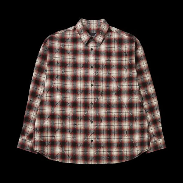 [BUNJANG] Juun.J 25SS Argyle Shirt Red Size 52 / 준지 25ss 아가일 셔츠 레드 52사이즈