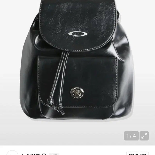 [BUNJANG] NOIRNOIR Fake Leather Flap Backpack (Black) / 노이아고 NO11385 페이크 레더 플랩 백팩 (블랙)
