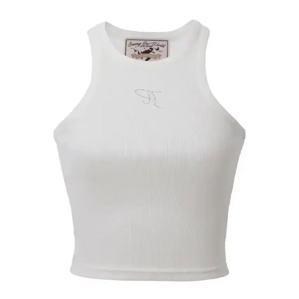 [BUNJANG] 3times Jewel Tank Top White M / 쓰리타임즈 쥬얼 탱크탑 M