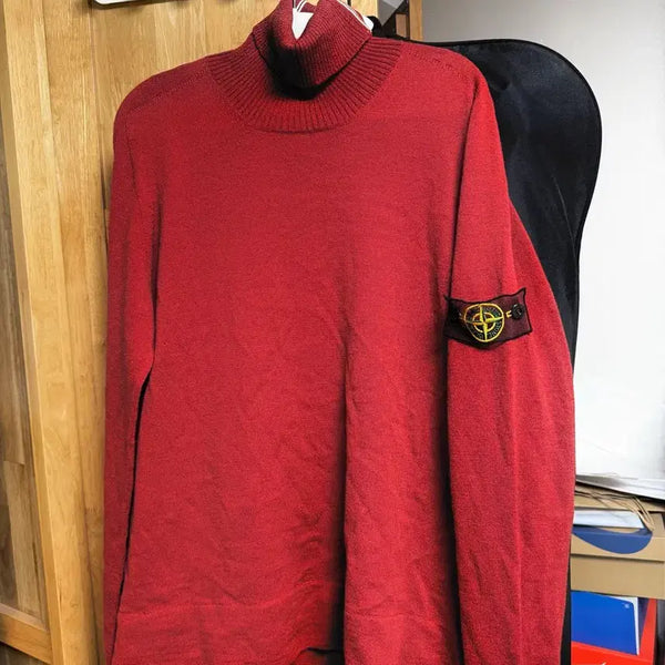 [BUNJANG] Stone Island Archive 07aw Mesh Badge Turtleneck Knit / [L] 스톤아일랜드 아카이브 07aw 망사와펜 터틀넥 니트