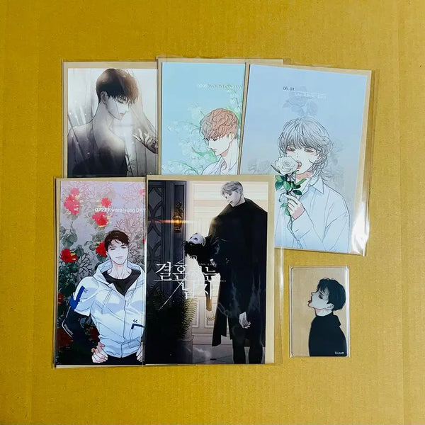 [BUNJANG] Married Man Postcard Set (5 Types) + Transparent Photocard (1 Type) / 결혼하는남자 엽서 5종 + 투명 포토카드 1종