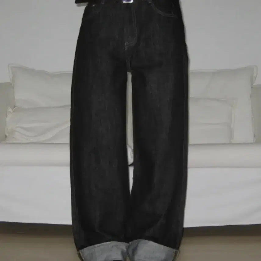 [BUNJANG] Raw Denim Pants (Navy, L) / 생지 데님 팬츠