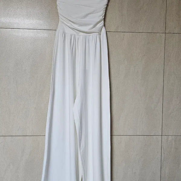 [BUNJANG] Marr White Tube Top Wide Jumpsuit / 새상품) 마르 화이트 튜브탑 와이드 점프수트