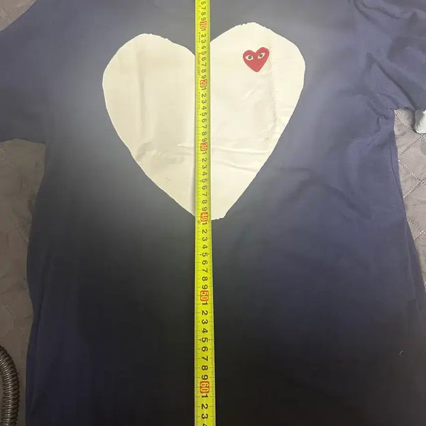 [BUNJANG] Comme des Garçons Heart Logo T-Shirt Navy XL / 꼼데가르송 하트 반팔티 네이비XL 팔아요
