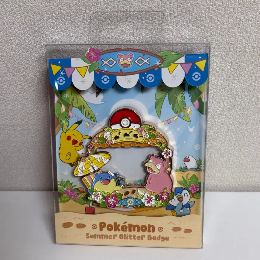[BUNJANG] Pokemon Lazy Vacation Glitter Pin Badge - Golem & Slowpoke / 포켓몬 느긋느긋바캉스 글리터 핀뱃지 대굴레오 야돈