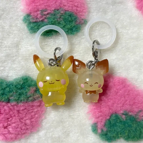 [BUNJANG] Pokemon Pokepi's Pikachu & Pichu Keyrings Bundle Set / 일괄) 포켓몬스터 포케피스 피카츄 피츄 메지루시 가챠 키링 양도