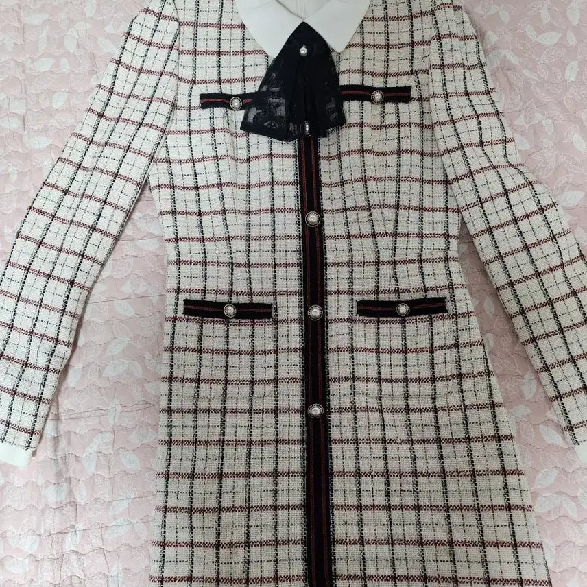 [BUNJANG] Kenneth Lady Check Tweed One-Piece Dress / (새상품/무료배송/업로드 세일가)명품핏~ 재벌핏~ 커리어미 올려주는케네스레이디 체크 트위드 원피스