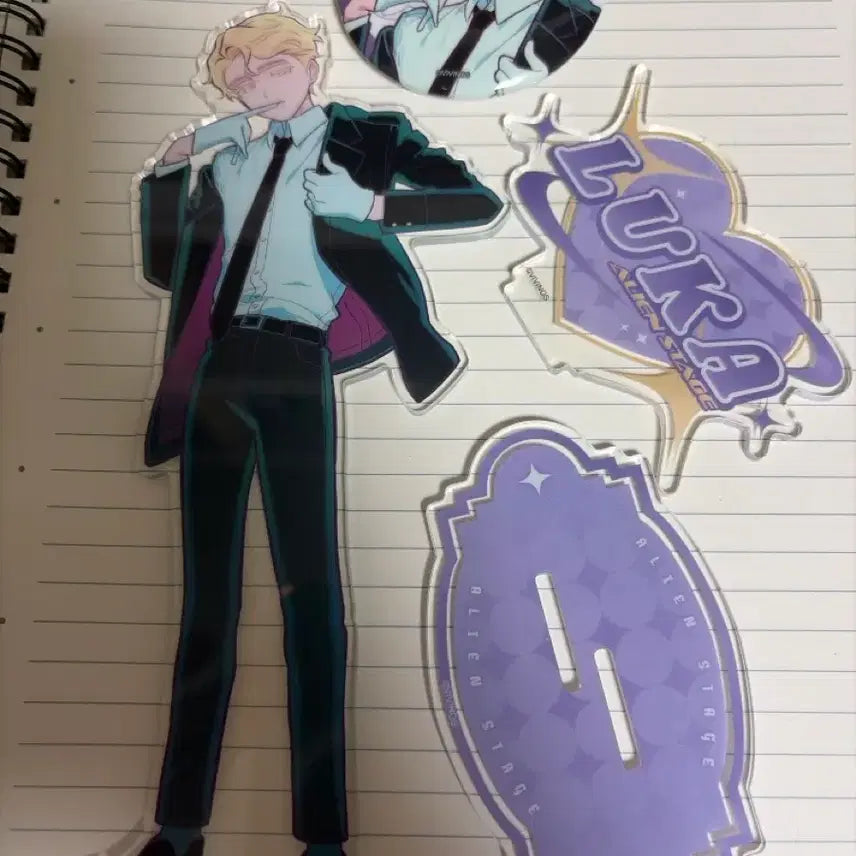 [BUNJANG] A-Stage Luka Maid Acrylic Stand & Maid Badge Bundle Set / 에이스테 루카 메이드 아크릴 스탠드,루카 메이드 뱃지 일괄