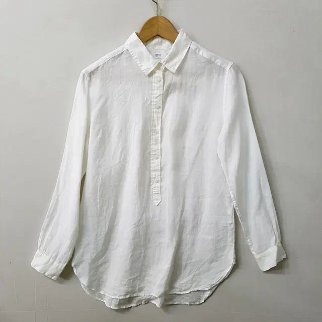 [BUNJANG] Uniqlo 100% Linen Shirt White / 유니클로 린넨 100% 셔츠 화이트
