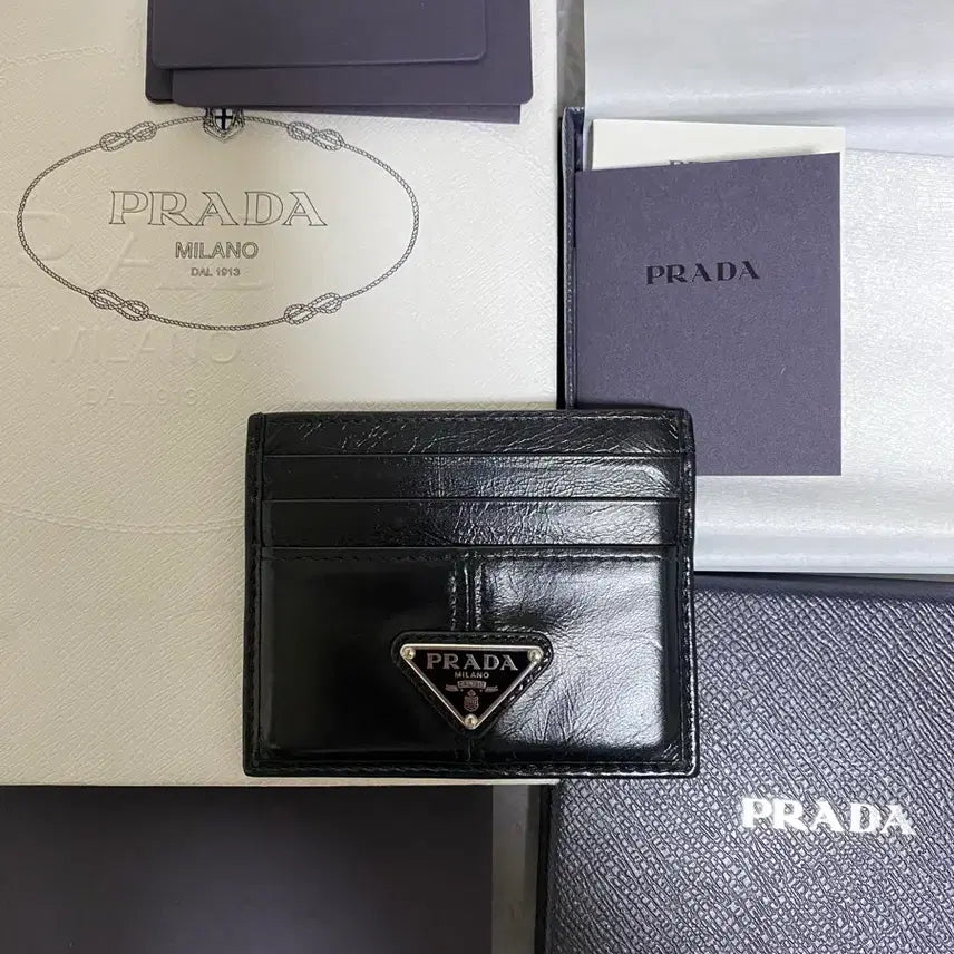 [BUNJANG] Prada Leather Card Holder Black / (Prada) 프라다 레더 카드 홀더 블랙