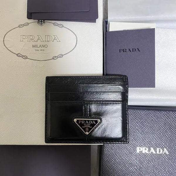 [BUNJANG] Prada Leather Card Holder Black / (Prada) 프라다 레더 카드 홀더 블랙