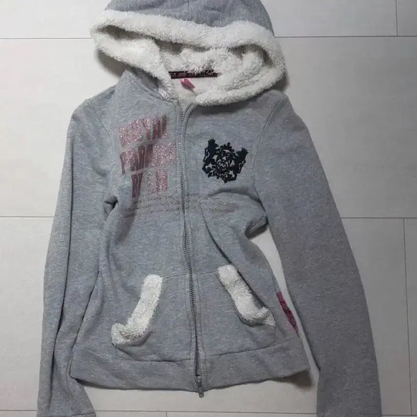 [BUNJANG] Rizlisa Y2K Glitter Fur Hoodie / 리즈리사 돌 갸루 y2k 글리터 퍼 후드집업 빈티지