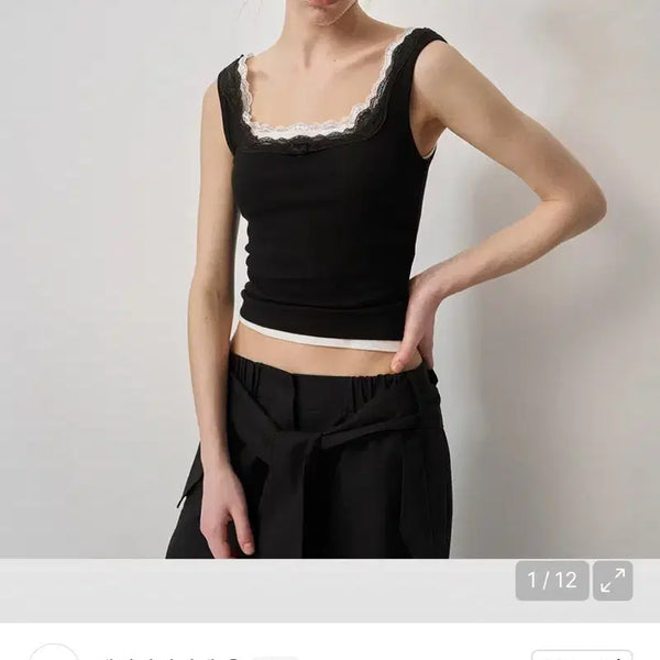 [BUNJANG] LCDC TM Lace Trim Tank Top / 엘씨디씨티엠 lcdc tm lace trim tank top 레이스 탱크탑 나시