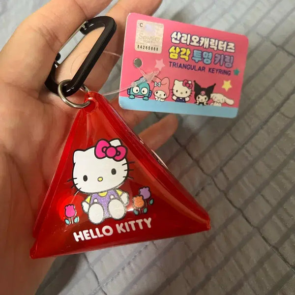 [BUNJANG] Hello Kitty Triangle Pouch / 헬로키티 키티 삼각 투명 키링 파우치