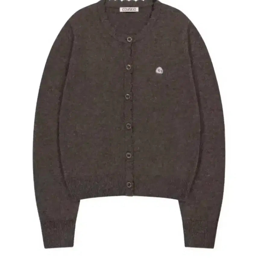 [BUNJANG] KoiSeio Flower Button Cardigan Brown / 코이세이오 플라워 버튼 가디건 브라운
