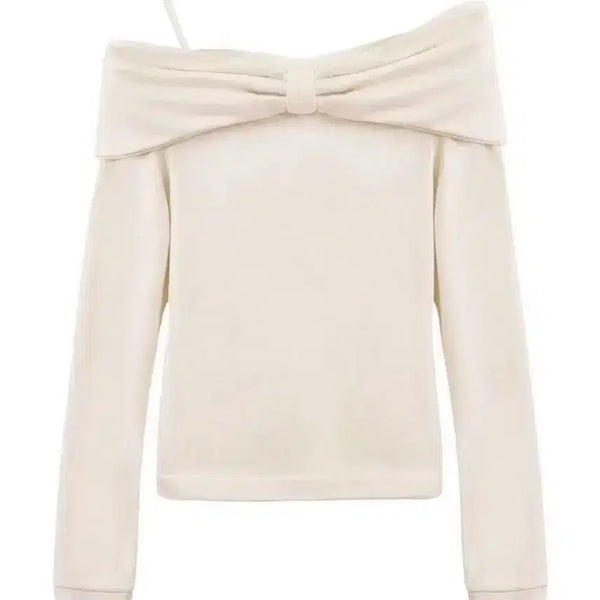 [BUNJANG] Sugar Bliss Ribbon Hug Tee - Beige / 슈가블리스 리본 허그티 베이지