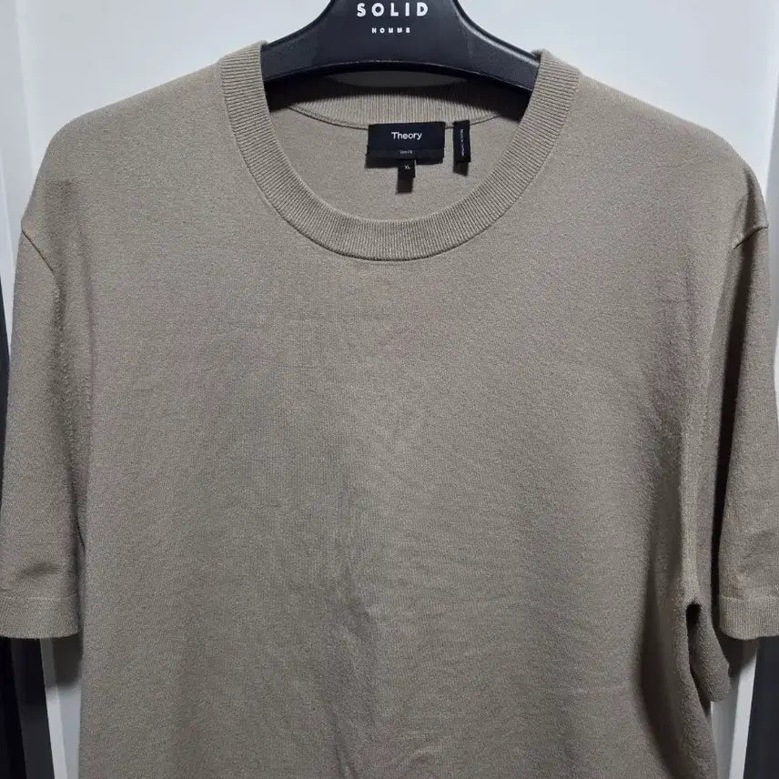 [BUNJANG] Theory Soria Short Sleeve Knit Beige XL / 띠어리 소리스 반팔니트 베이지