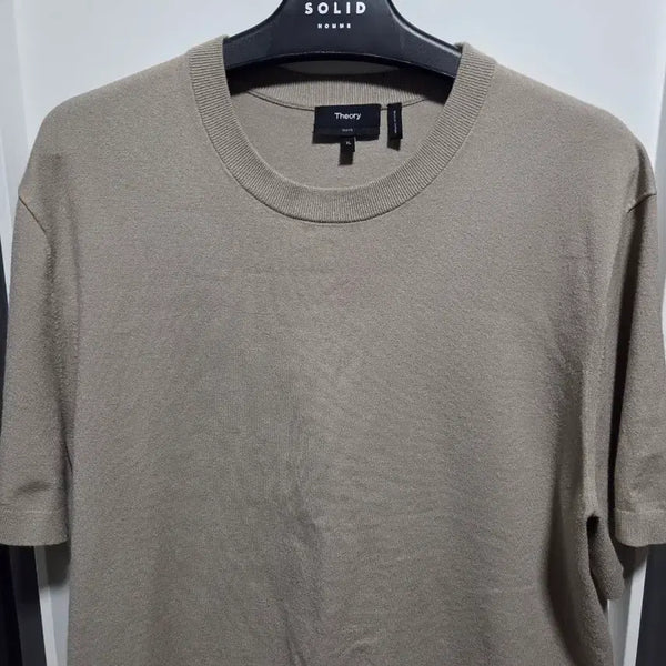 [BUNJANG] Theory Soria Short Sleeve Knit Beige XL / 띠어리 소리스 반팔니트 베이지