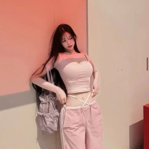 [BUNJANG] KindaMimi Jennie Training Pants Baby Pink / 카인다미 제니 트레이닝 팬츠 베이비핑크
