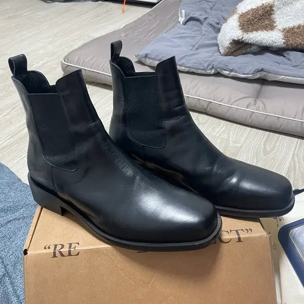 [BUNJANG] Black Chelsea Boots 250mm Genuine Leather / 검정색 첼시 부츠 250 소가죽