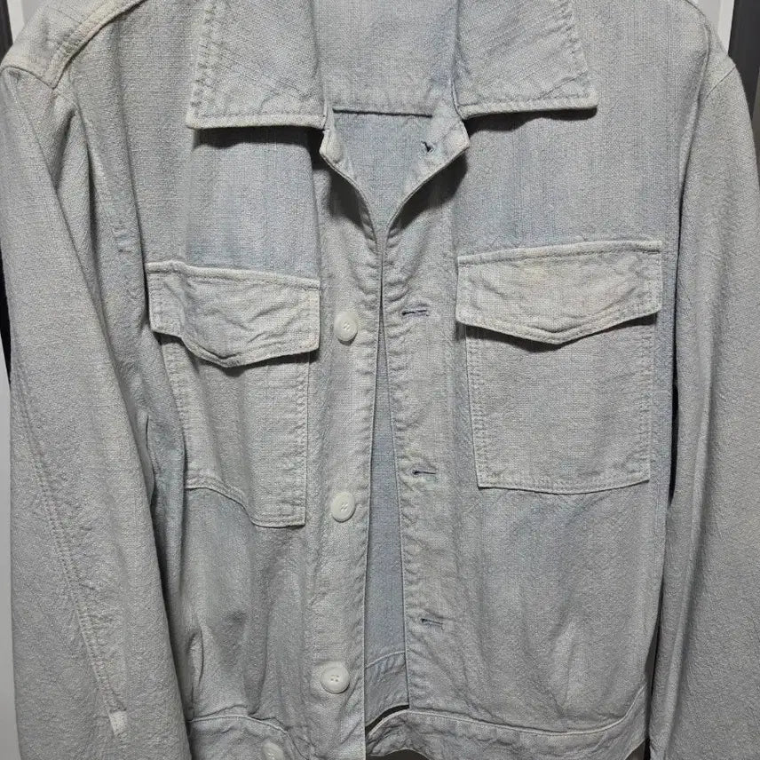 [BUNJANG] Solid Homme Light Blue Trucker Denim Jacket / 솔리드옴므 트러커 청자켓 라이트블루