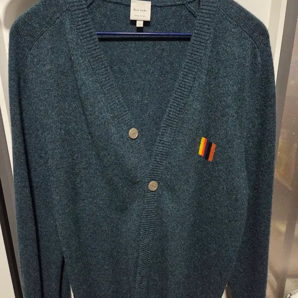 [BUNJANG] Paul Smith Multi Stripe Cardigan Teal / 폴스미스 멀티 스트라이프 가디건 청록색