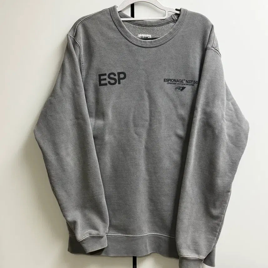 [BUNJANG] Espionage Pigment Grey Sweatshirt L / 에스피오나지 피그먼트 그레이 맨투맨 L