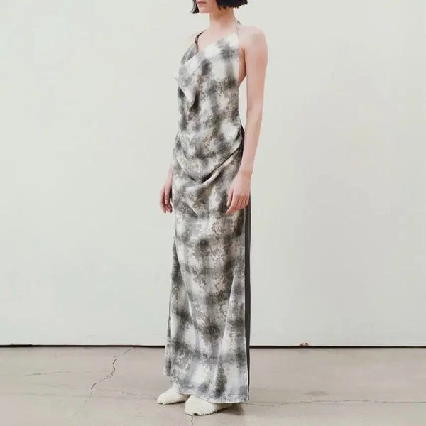 [BUNJANG] Kim Mi-Dae-Young Check Backless Dress / 단종템>김미더영 체크 백리스 원피스