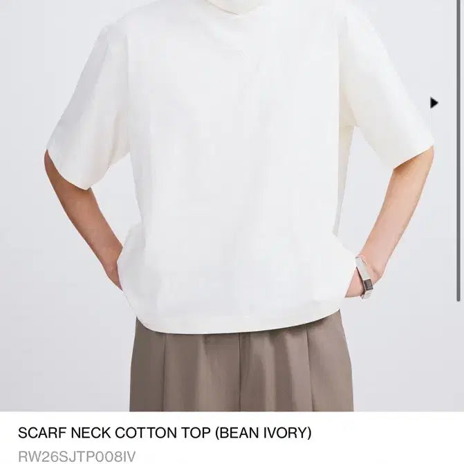 [BUNJANG] Recto Scarf Neck Cotton Top Small / Recto scarf neck cotton top s 새상품