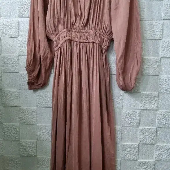 [BUNJANG] Chiffon Pleated Long Dress / 쉬폰 주름 원피스 롱 원피스