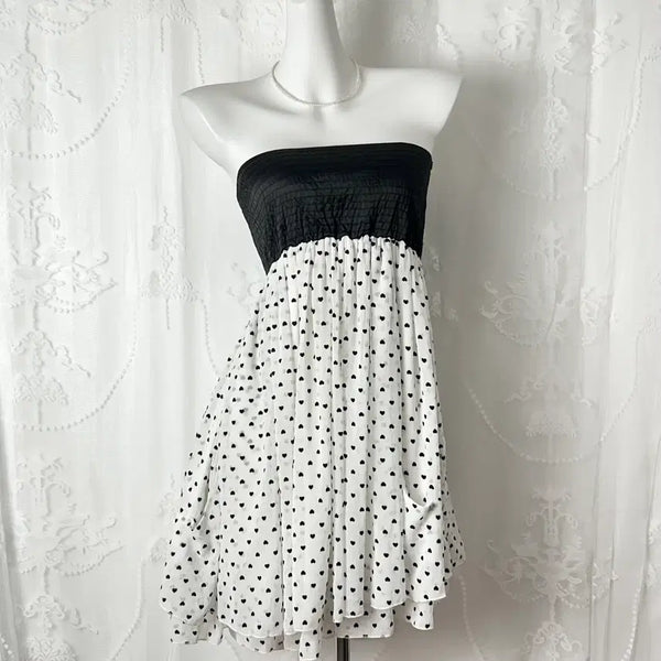 [BUNJANG] Cecil McBee Heart Dot Pocket Mini Dress / 세실맥비 하트도트 포켓 미니원피스