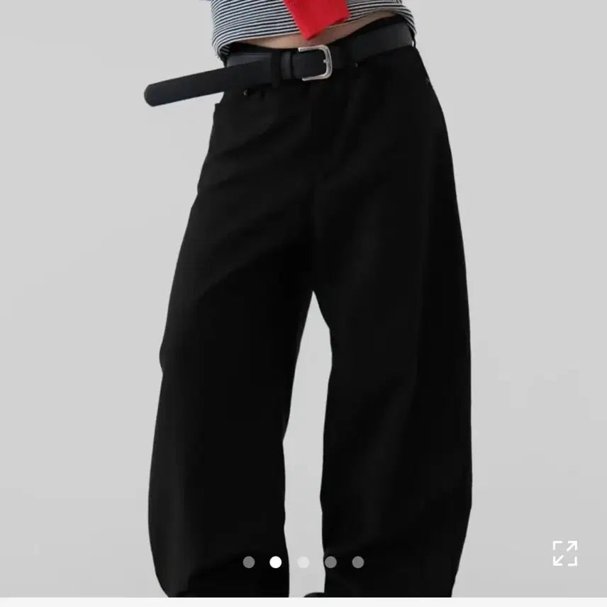 [BUNJANG] Autumn Basic Black Wide Slacks Cotton Pants / 새상품 어텀 기본 블랙 와이드 슬랙스 면바지 와이드팬츠
