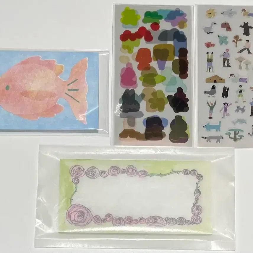 [BUNJANG] Greenieeveryday & Zinzoo Fish & Garden Notepads + Analog Keeper Stickers Bundle / 떡메모지, 스티커 띵