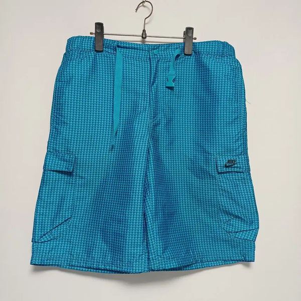 [BUNJANG] Nike NSW 2010 Archive Pinwheel Logo Utility Cargo Shorts (Blue) / [XL] 2010s 나이키 NSW 핀휠 로고 그래픽 패턴 유틸리티 카고 쇼츠 (블루)