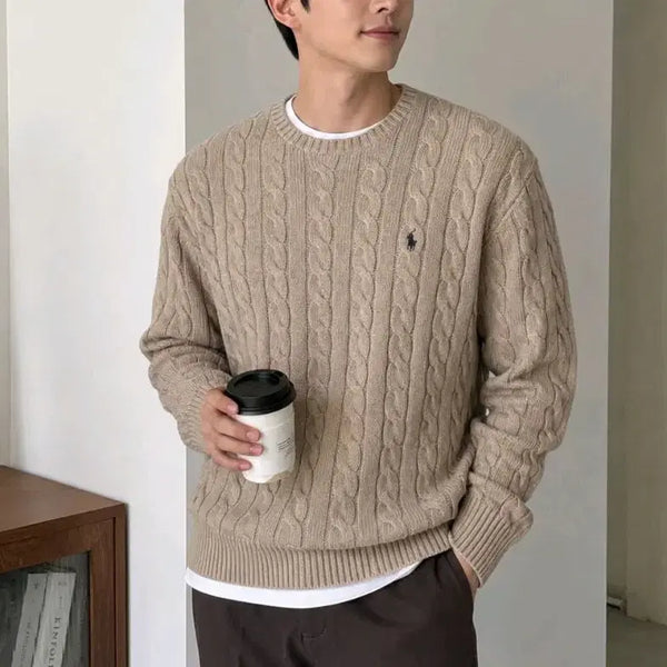 [BUNJANG] Polo Ralph Lauren Cable Knit Sweater Beige XL / 정품인증)폴로 랄프로렌 케이블 니트 베이지 XL