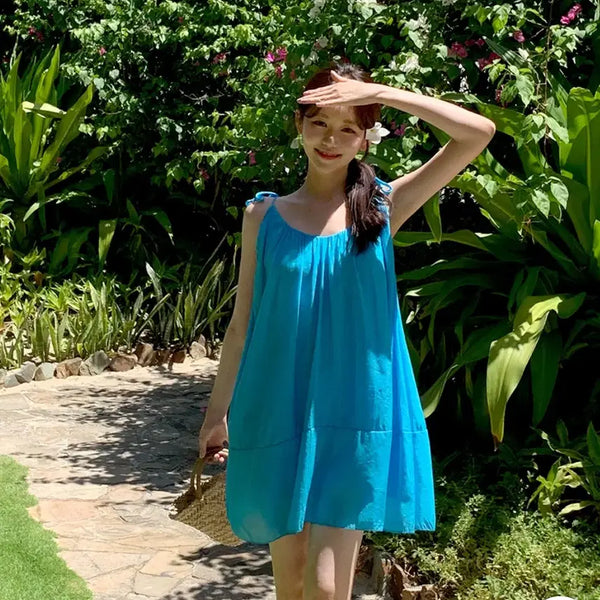 [BUNJANG] Resort Back Slit Mini Dress / 휴양지 뒷트임 미니원피스