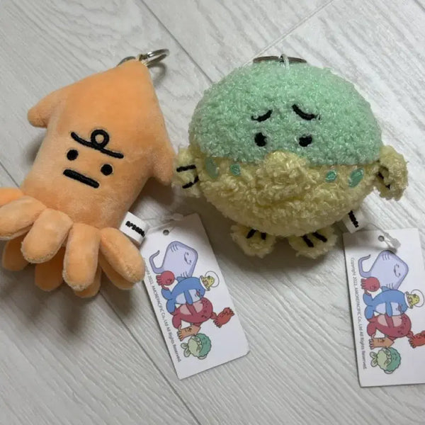 [BUNJANG] Abadaz Squid & Pufferfish Charm Bundle Set / 일괄))앞바다즈 키링 오징어 복어