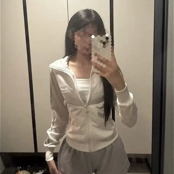 [BUNJANG] Adidas Firebird White+Silver Slim Fit Track Jacket / 아디다스 파이어버드 져지 대대장 화이트+실버 슬림핏 희귀 져지