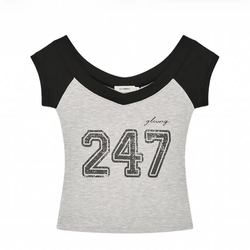 [BUNJANG] Glowny 247 Snug T-shirt White Melange M / 글로니 247 스너그 티셔츠 화이트 멜란지 M