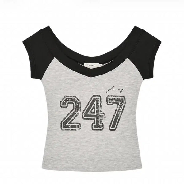 [BUNJANG] Glowny 247 Snug T-shirt White Melange M / 글로니 247 스너그 티셔츠 화이트 멜란지 M