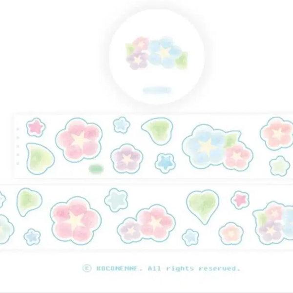 [BUNJANG] Coco Nenne Summer Watercolor Morning Glory Kiss Cut Stickers (Split Sale) / 코코넨네 여름 수채 나팔꽃 키스컷띵 소분판매