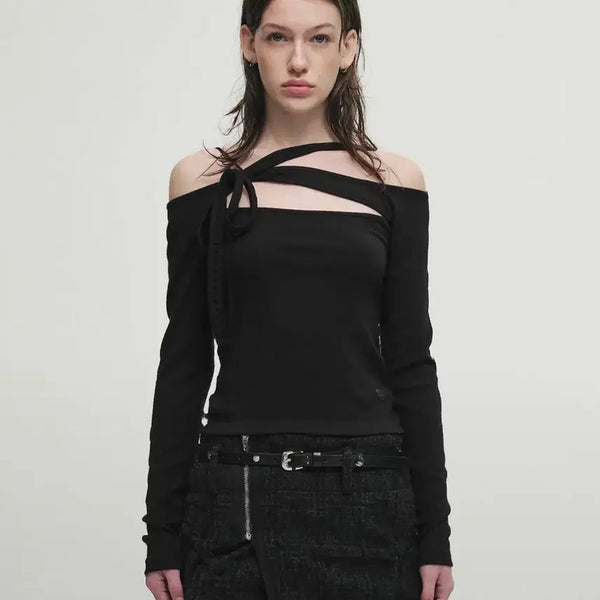 [BUNJANG] SERIC Tangle Strap Top Black / 세릭 탑