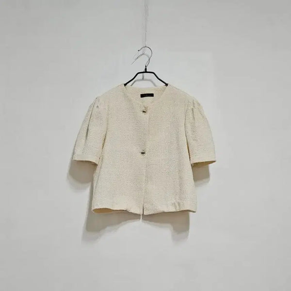 [BUNJANG] Double Coco J Tweed Short Sleeve Jacket / 더블코코J 트위드 반팔자켓